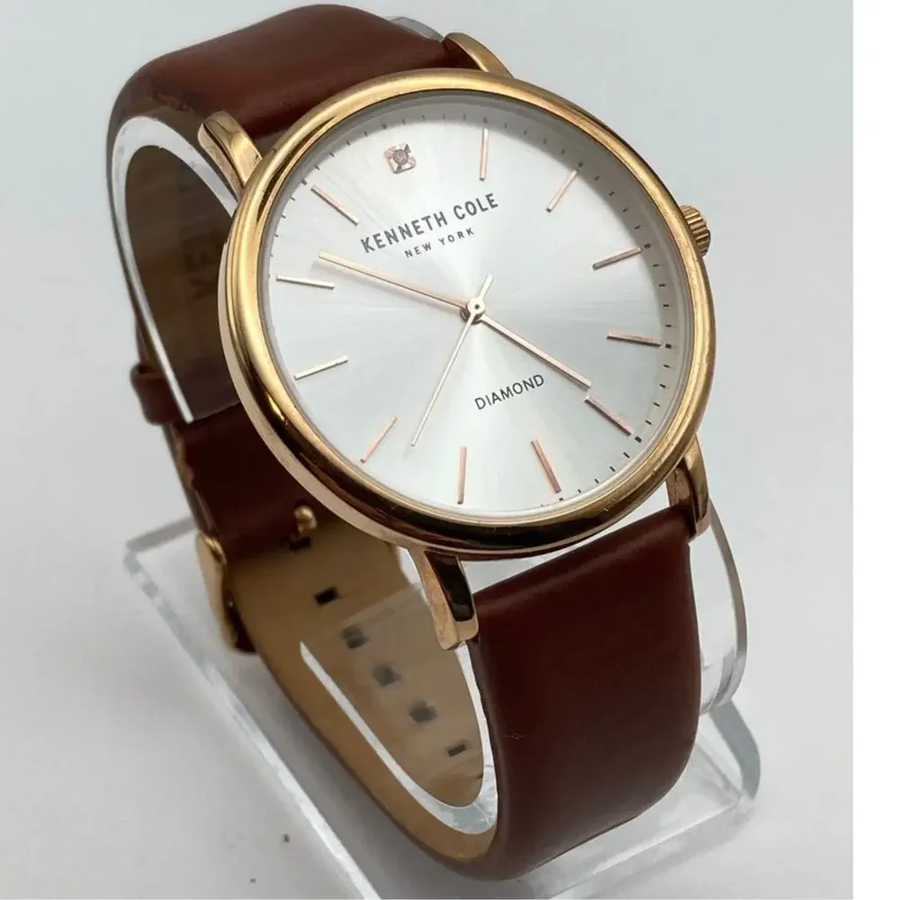 Kenneth Cole Diamond New York Men's Watch 40mm - New Battery WR 3ATM Adjustable